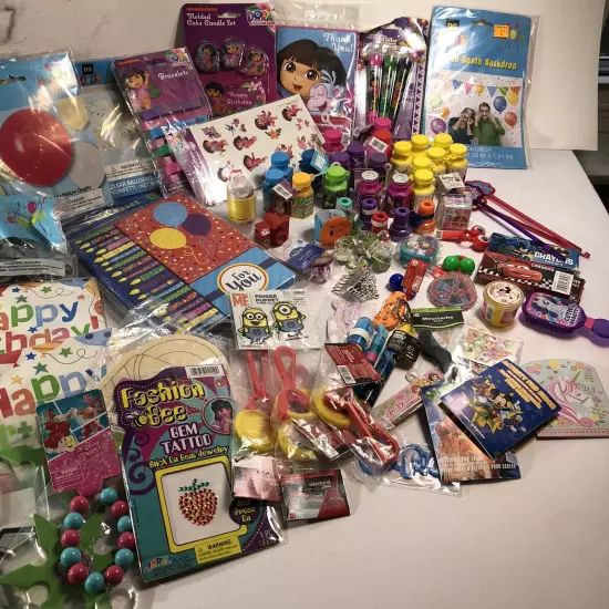 Large Mix lot 100+ of birthday party favors Decor Dora explorer Dollar General 