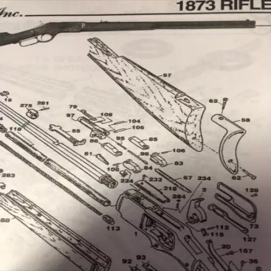 Reproduction Copy single page 7-1/2x11” 1873 Riple winchester American Arm