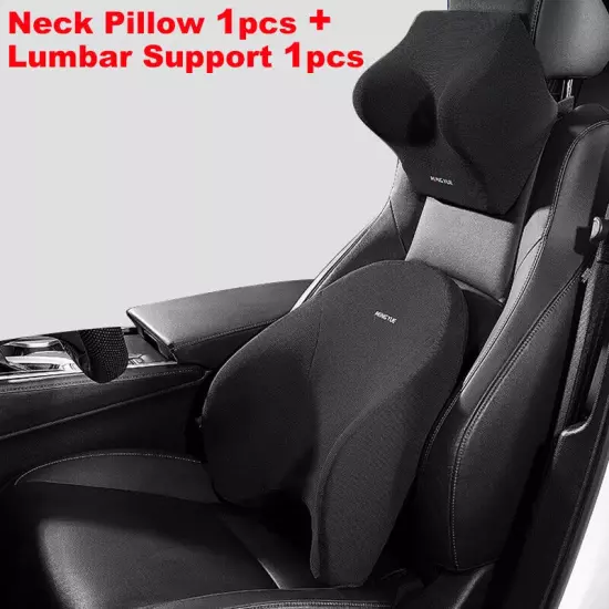 Car Headrest Lumbar Support Support Universal Cushion Memory Foam Back Support