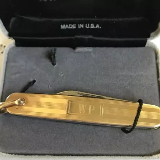 COLIBRI GOLDTONE POCKET KNIFE WP Inscribed With Box