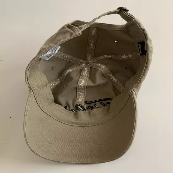 Titleist Pecan Valley Golf Club San Antonio Texas Strapback Tan Logo Cap Hat