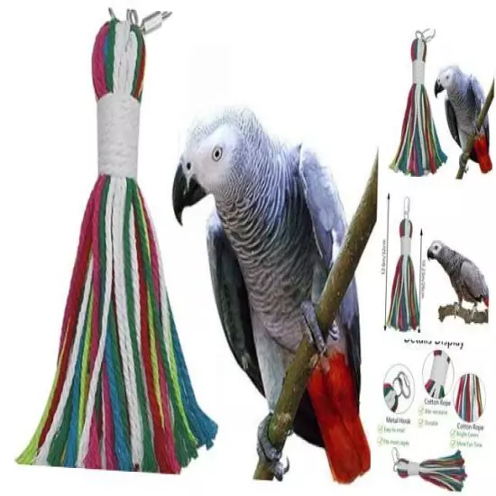  Pet Bird Parrot Colorful Cotton Rope Bite Chew Cage Hanging Toys for 