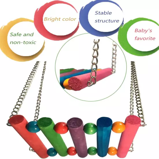 Bird Parrot Toys Swing Hanging,Bird Cage Accessories Toy Hammock for Pa