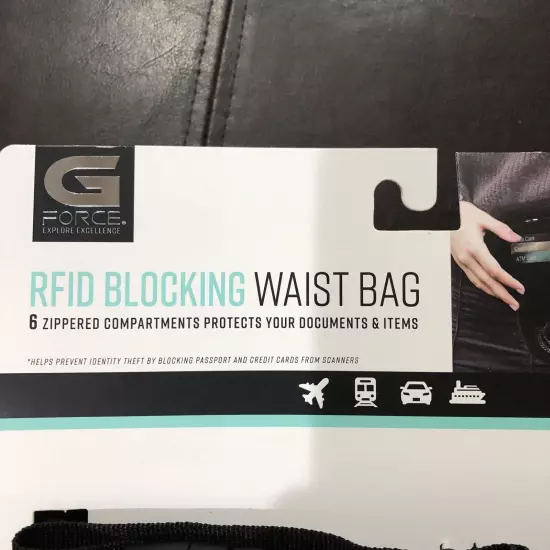 G Force RFID Blocking Waist Bag Adjustable 