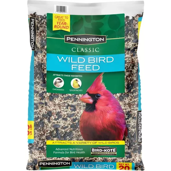 New Pennington Classic Wild Bird Feed and Seed, 20 lb. Bag, Dry, 1 Pack