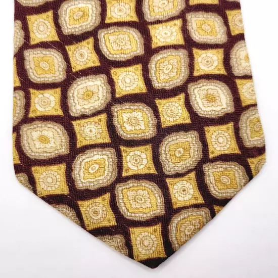 GAP Colorful Geometric Print Maroon Background Necktie Classy Business Style