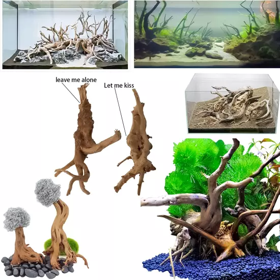 8 Pack Natural Driftwood for Aquarium, Aquarium Decor Spider Wood Freshwater Fis