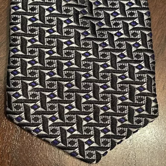 Principe Hand Made Blue Black Men’s Neck Tie Made In Italy