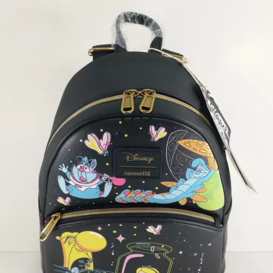 Loungefly Disney Alice In Wonderland Glow In The Dark Characters Mini Backpack