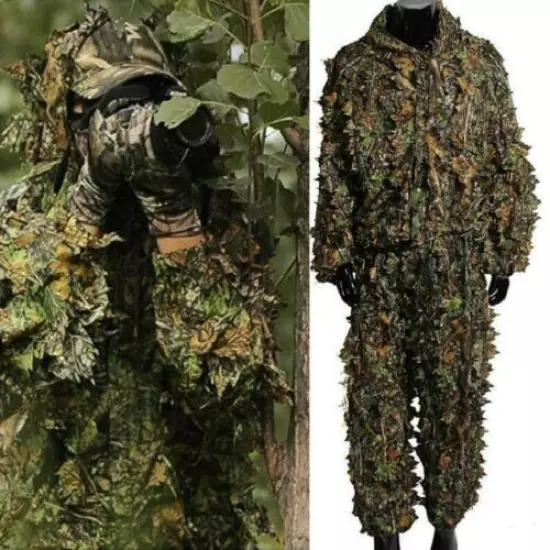 Hunting Clothes New 3d Maple Leaf Ghillie Bionic Suits F2X7