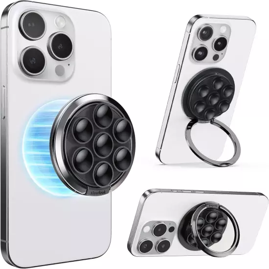 Magnetic Suction Grip with Adjustable Ring Stand ,Hands-Free Phone Grip