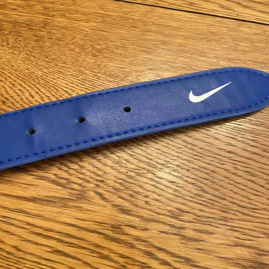 Nike Belt Men One Size Stretch 1.5" Wide Royal Blue w Swoosh Sport Adjustable