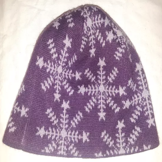 North Face purple knit beanie womens one-size