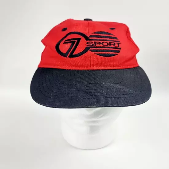 Vintage Channel 7 Sport 90s Red Black Cap Hat Adjustable Retro Finals AFL 