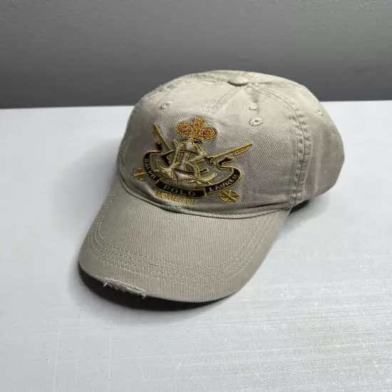 Vintage New Polo Ralph Lauren Hat Mens O/S Embroidered MCMLXVII CROWN Tan Cotton