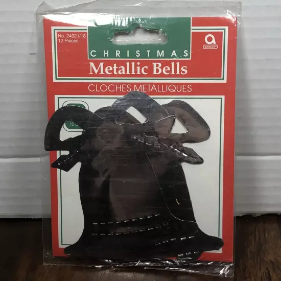 Vintage Christmas Bells Tissue & Foil Decorations 3 Packs NOS Amscan Bell Party