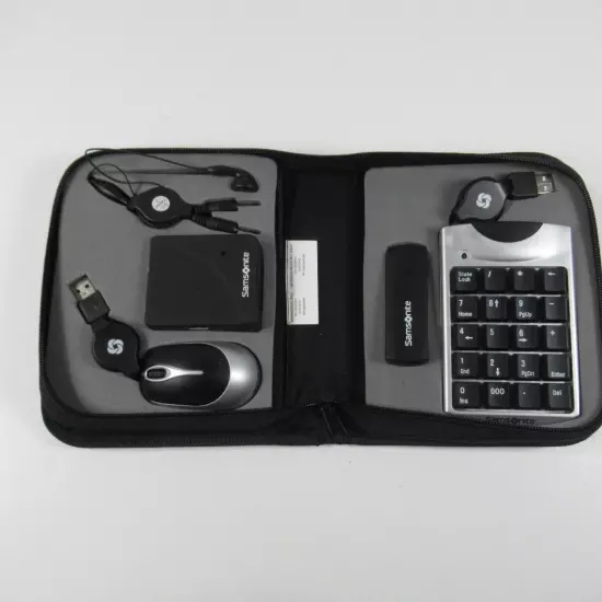 Samsonite Portable Mouse Number Keypad Memory Card Reader USB Hub Earpiece