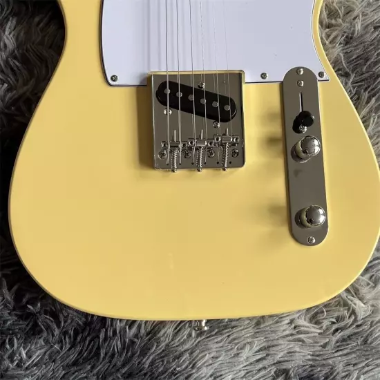 CreamNash yellow telecaster electric guitar with maple neck shipping quickly