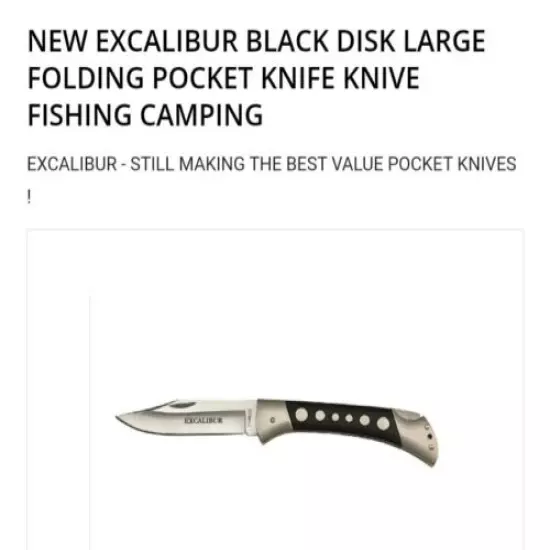 Excalibur Black Disc Large Folding Pocket Knife