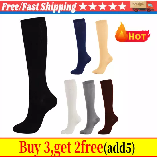 Compression 15-20mmHg Graduated Support Socks Calf Mens Womens S-XXL