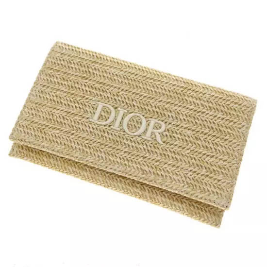 Christian Dior Novelty Clutch Pouch 2023 Summer Rattan Beige New W/Box 22cm×14cm