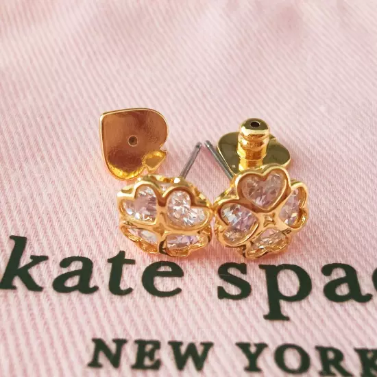 Kate Spade New York Something Sparkly Four Leaf Clover Zircon Stud Earrings