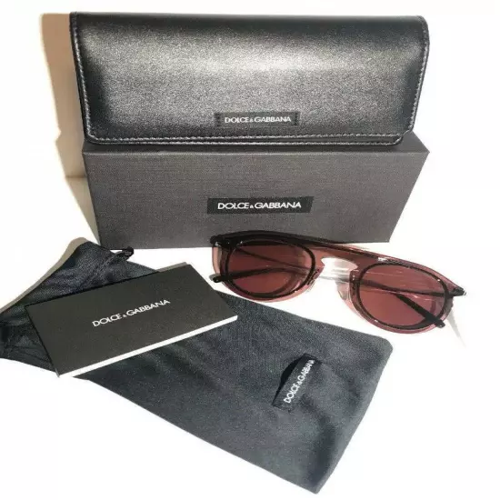 $350 Dolce&Gabbana Bordeaux Sunglasses Smoke Lens 48-26-145 Made Italy NIB NWT