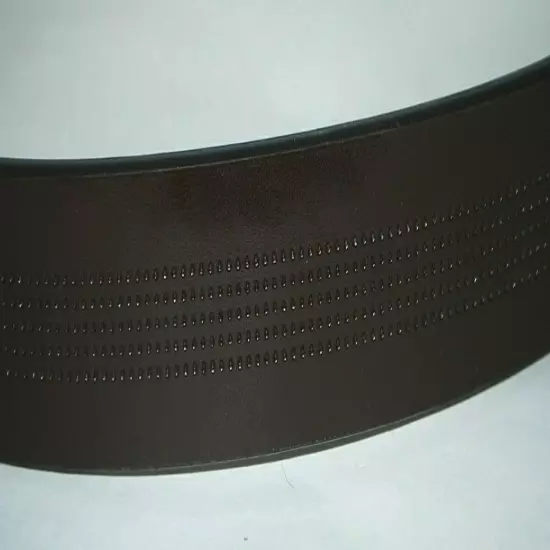 Florsheim Mens Belt Size 38 Brown Leather Dot Indent Pattern Casual Dress