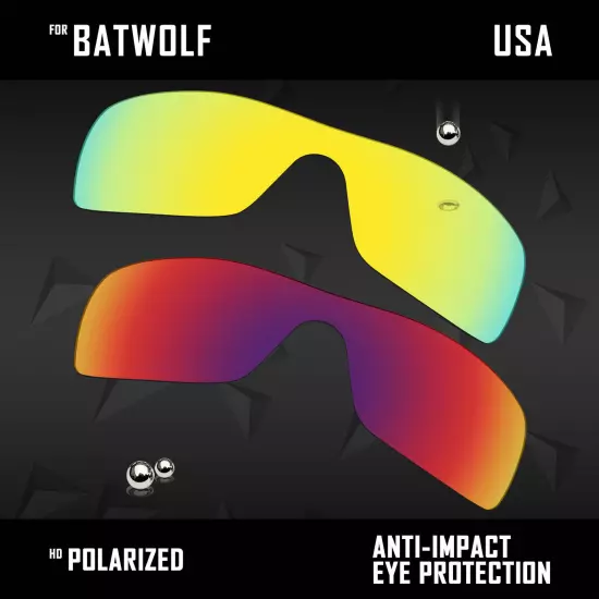 Anti Scratch Polarized Replacement Lenses for-Oakley Batwolf OO9101 Options