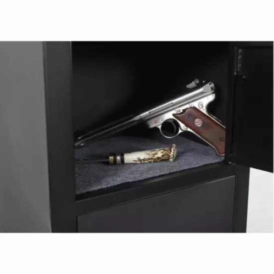 Black 5 Gun Security Cabinet Key Locking Safe Ammo Storage Pistol Rifle Shotgun