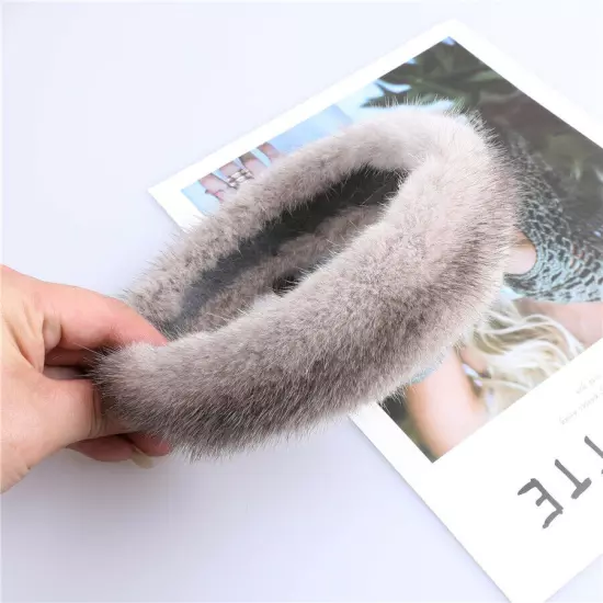 BOONJOVIA women's luxury100% mink fur headband real fur hair band Hair hoop