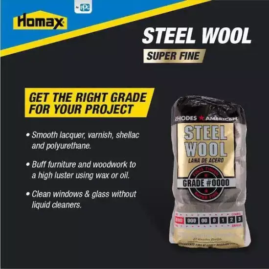 NEW Steel Wool 12 Pad Super Fine Grade #0000 Rhodes American Final & Finish Deal