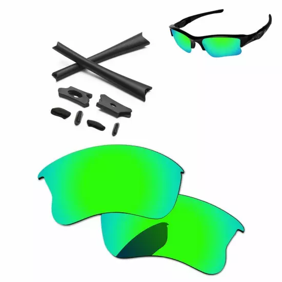 Rubber Kit + Polarized Replacement Lenses For-Oakley Flak Jacket XLJ - Options