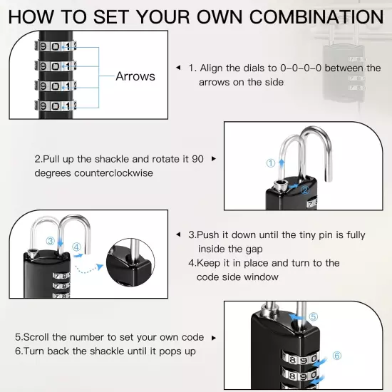 4 Digit Combination Lock Small Combo Locks Luggage Number Locks 