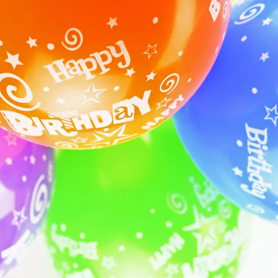 Happy Birthday Multicolored 12-inch Latex Holiday Balloons 10 Pack (Design