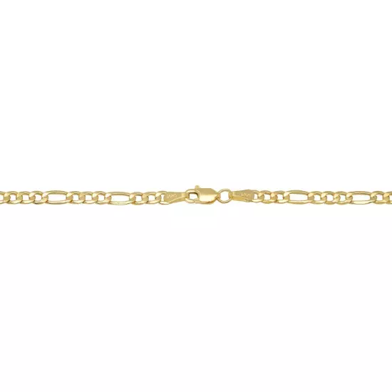 10k Yellow Gold 2mm-9.5mm Figaro Link Chain Necklace Bracelet 7"-30" Hollow