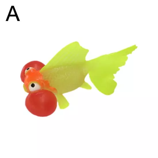 1pc Fish Tank Fish Glow Dark Goldfish Fake Fish Artificial Floating Moving H1G8