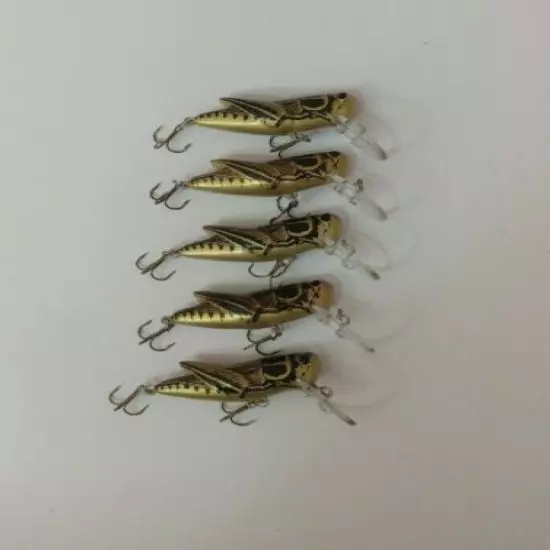 (5) Rebel Crickhopper Cricket Crankbait Fishing Lures Lot of 5