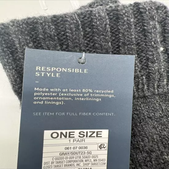 Universal Thread Mittens Responsible Style Grey One Size Fits All