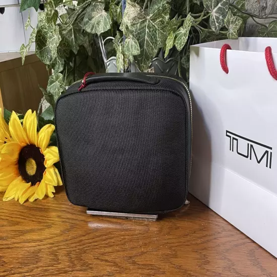 NWT TUMI GEN 4.3 BALLISTIC 8.5'' BLACK GOLD NYLON ZIPPERED SPLIT TRAVEL KIT CASE