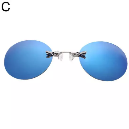 Clip Nose Sunglasses Round Glasses Morpheus Matrix Sun UV400 Frameless New NICE