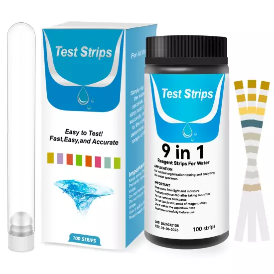 100/125Pc Aquarium Test Strips 5-17 in 1 Water Testing Kits with Test Tube Fresh