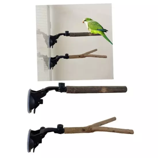 Parrot Perch Birdcage Accessories Perches Stand Perch Suction Wood Cup Bird Toy