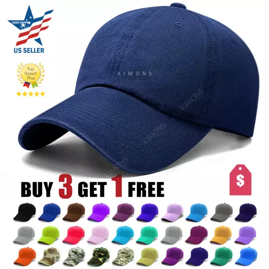 Solid Plain Baseball Cap Trucker Camo Blank Hat Ball Men Women Adjustable VC