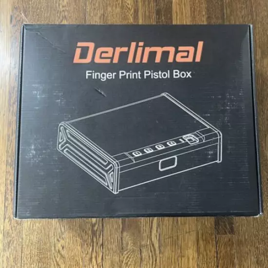 Derlimal Gun Safe for Pistols, Biometric Fingerprint Quick Access Lock, black