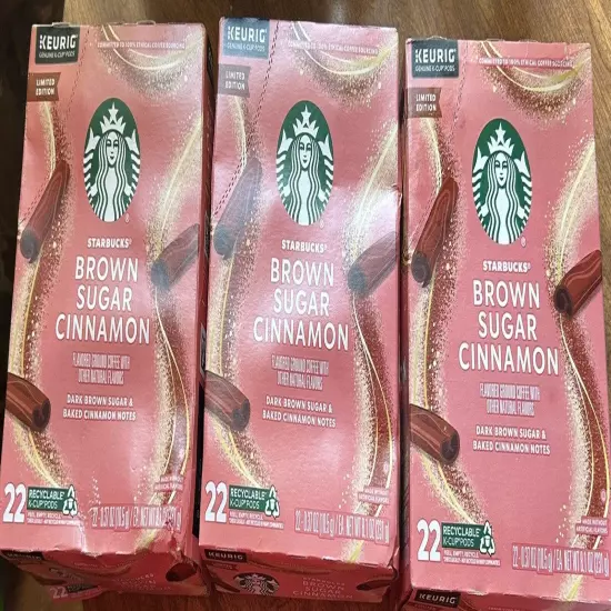 Starbucks Brown Sugar Cinnamon, Naturally Flavored K-Cup Coffee Pods, 22 Counts