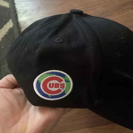 Chicago Cubs Hat Budweiser Black Cap Strapback Adjustable NOS