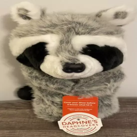 Daphne's Golf Driver Headcover Gray Raccoon Plush NWT Wildlife Animal