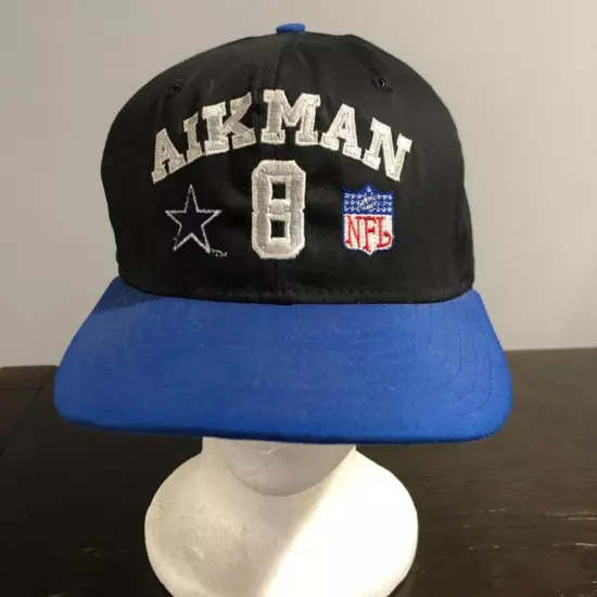 NWOT Vtg 90s Dallas Cowboys Troy Aikman 8 NFL Snapback Cap Hat Made in USA OSFM