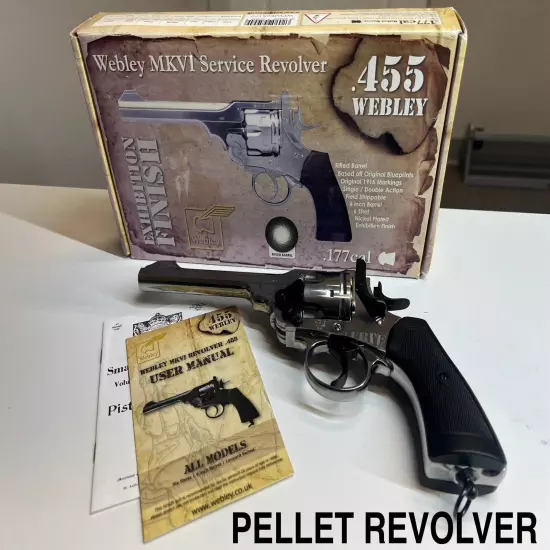 CO2 AIR PISTOL - Webley MKVI Service Revolver - Exhibition Finish - .177 Pellet